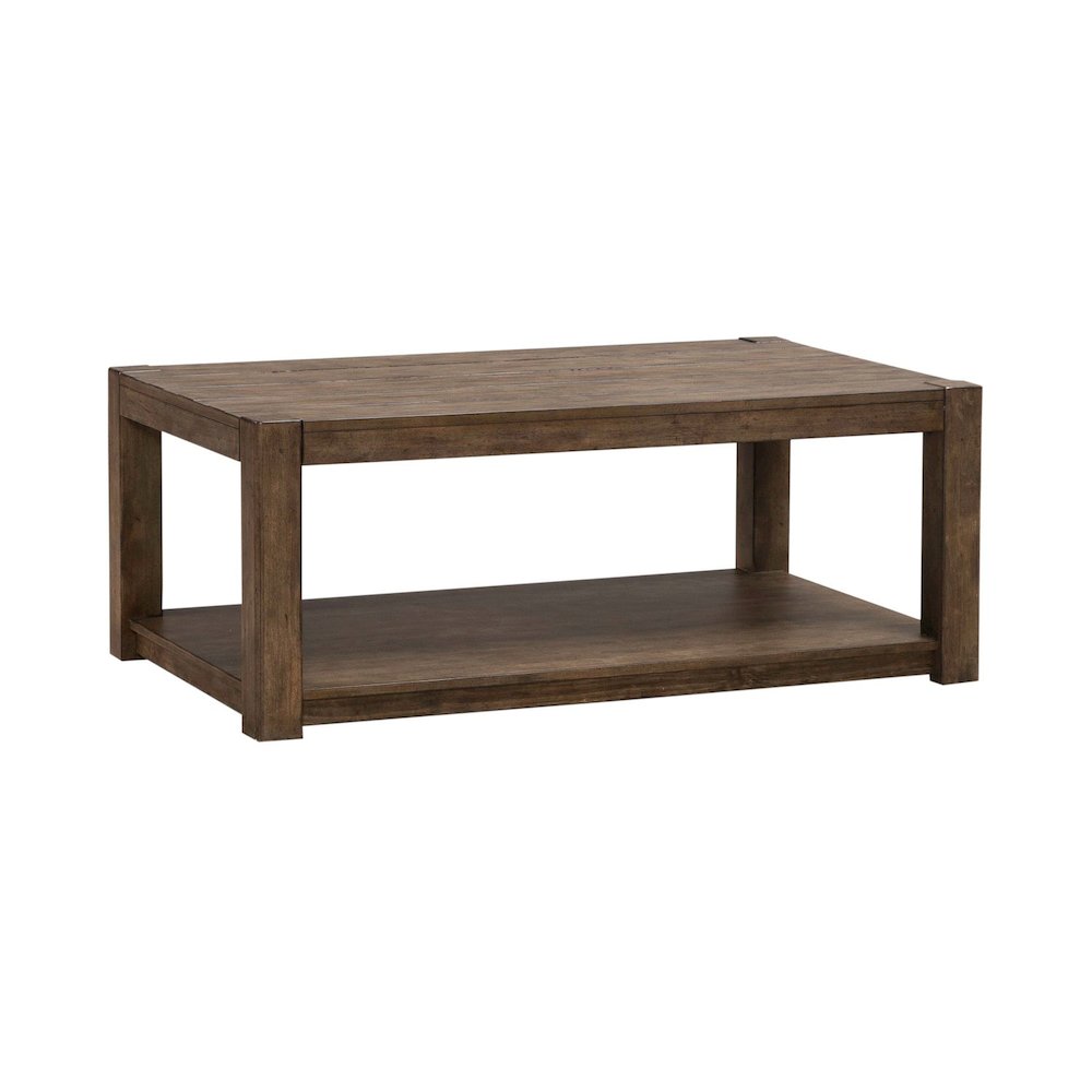 Broadmore Living Room Rectangular Cocktail Table - Cobblestone Brown