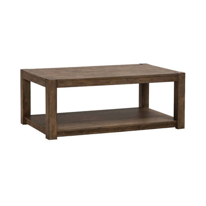 Broadmore Living Room Rectangular Cocktail Table - Cobblestone Brown