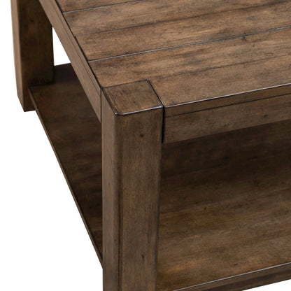 Broadmore Living Room Rectangular Cocktail Table - Cobblestone Brown
