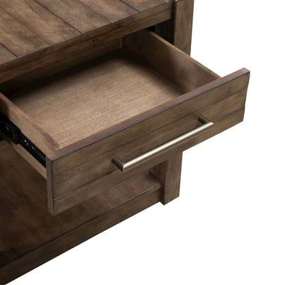 Broadmore Living Room Drawer End Table - Cobblestone Brown