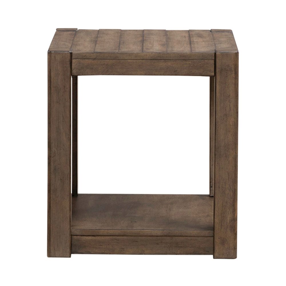 Broadmore Living Room Square Chairside Table - Cobblestone Brown