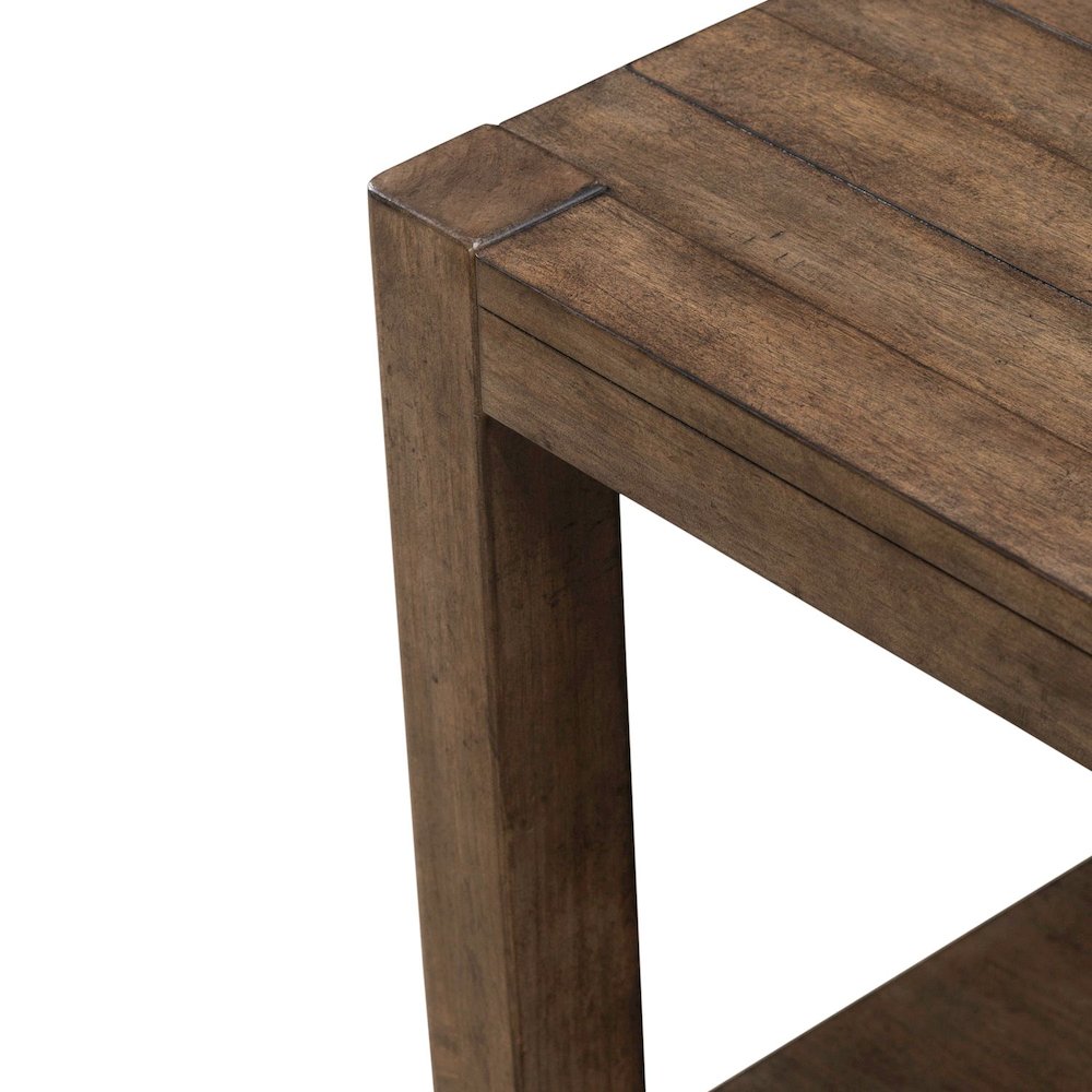 Broadmore Living Room Square Chairside Table - Cobblestone Brown