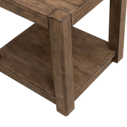Broadmore Living Room Square Chairside Table - Cobblestone Brown