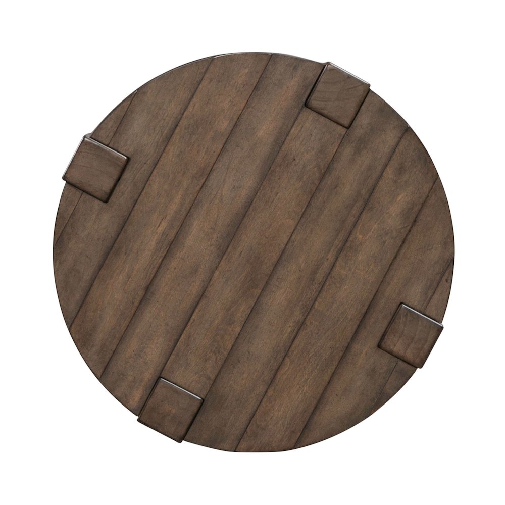 Broadmore Living Room Round Chairside Table - Cobblestone Brown