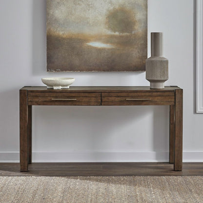 Broadmore Living Room Console Table - Cobblestone Brown