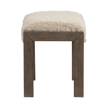 Broadmore Upholstered Console Stool - Faux Sheepskin - Cobblestone Brown