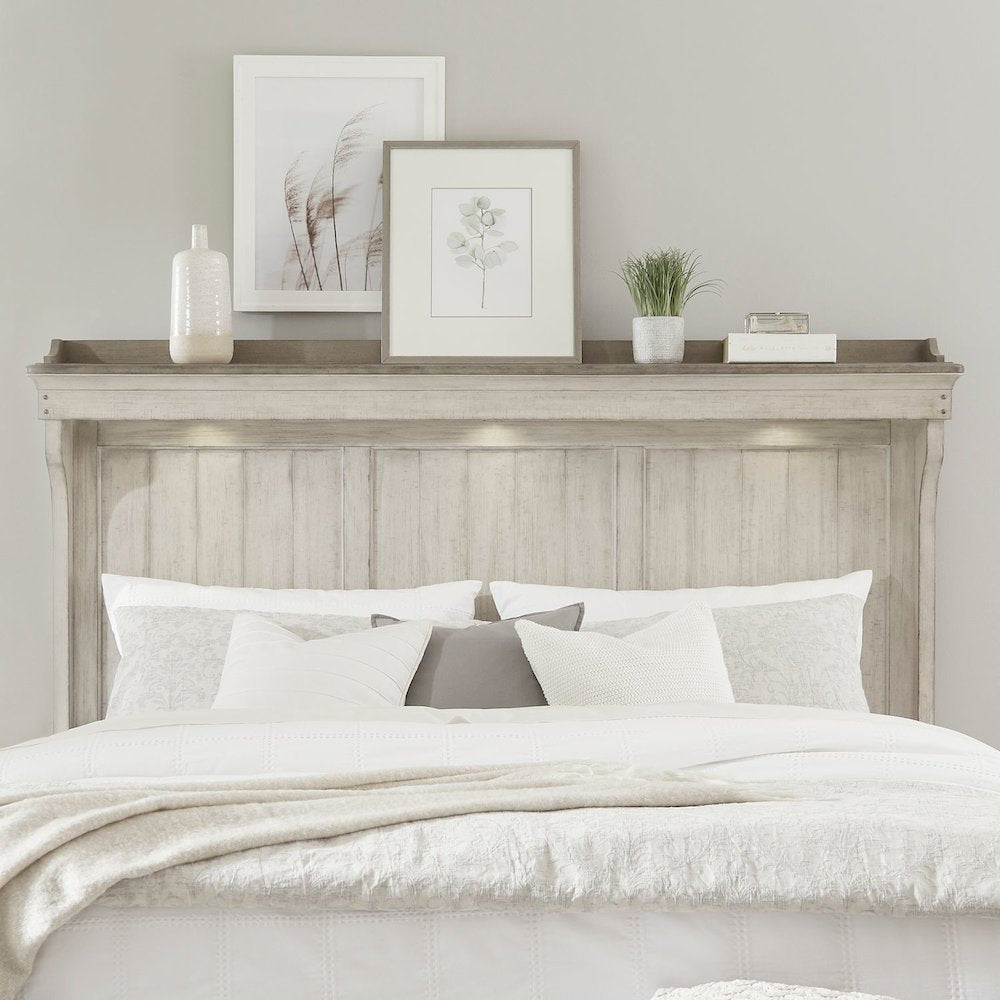 King Mantle Headboard Farmhouse White