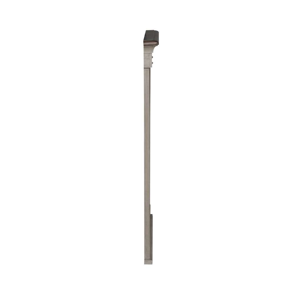 Landscape Mirror Farmhouse White in Weathered Linen Finish w/ Dusty Taupe Tops