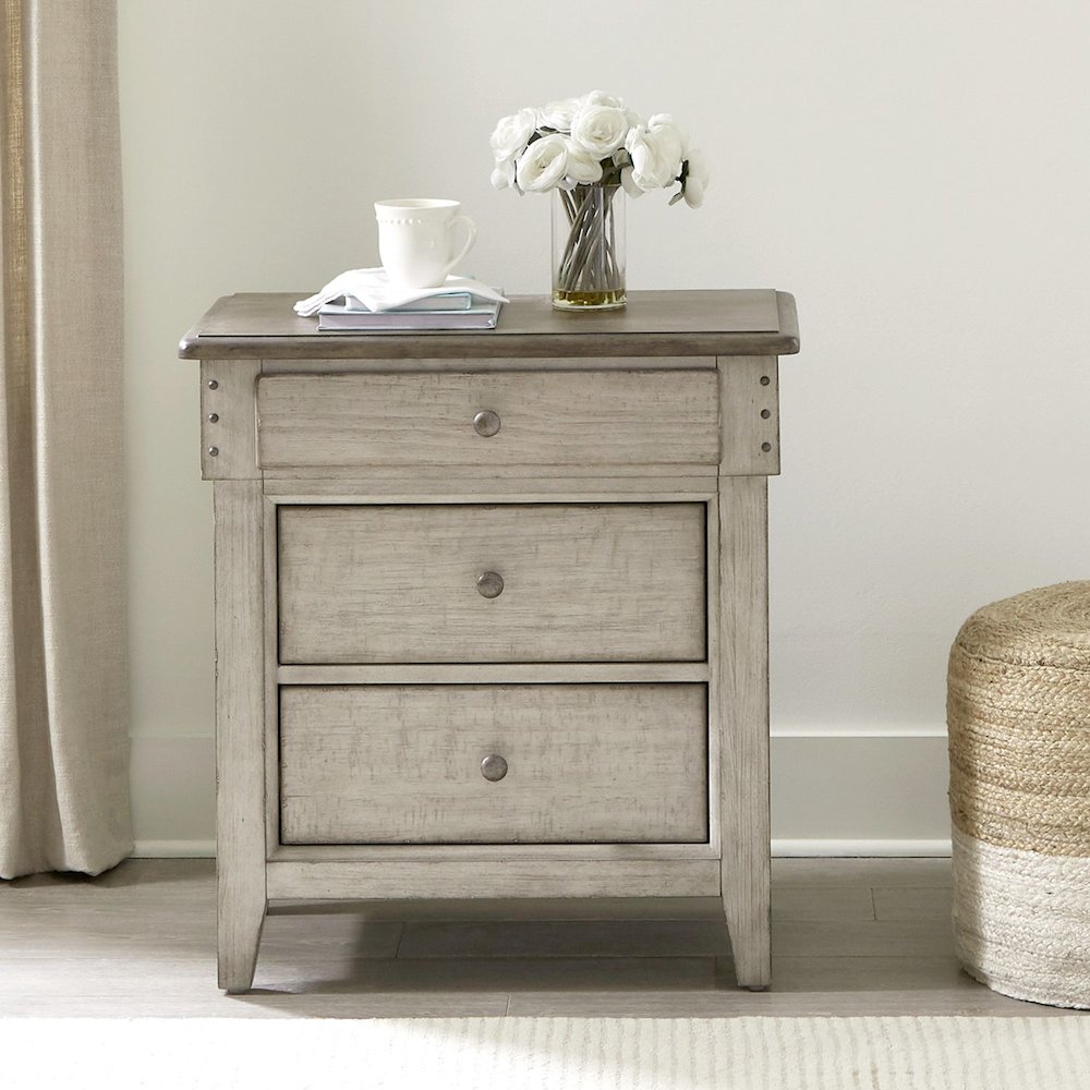 3 Drawer Night Stand w/ Charging Station -