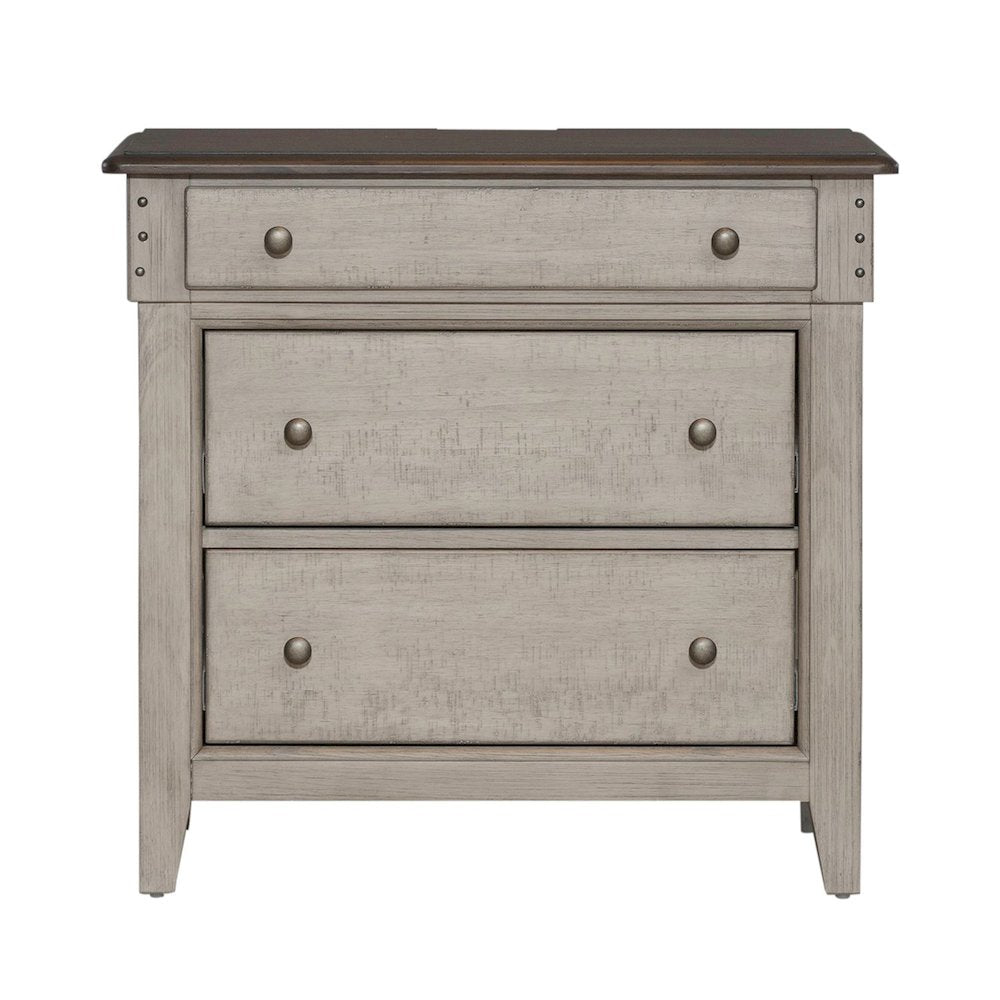 3 Drawer Bedside Chest w/ Charging Station -
