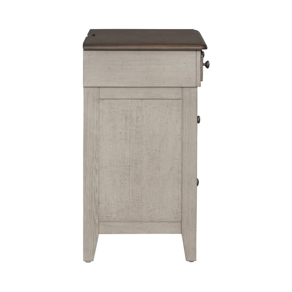 3 Drawer Bedside Chest w/ Charging Station -