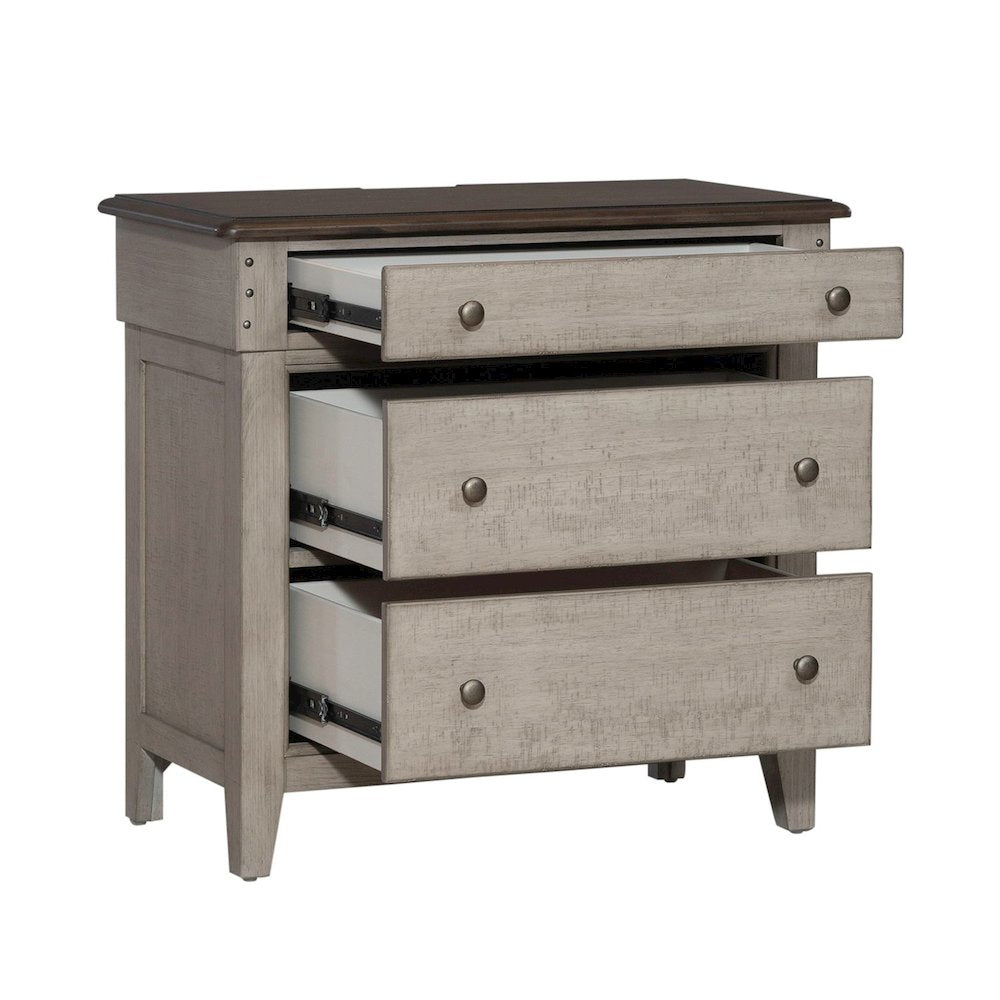 3 Drawer Bedside Chest w/ Charging Station -