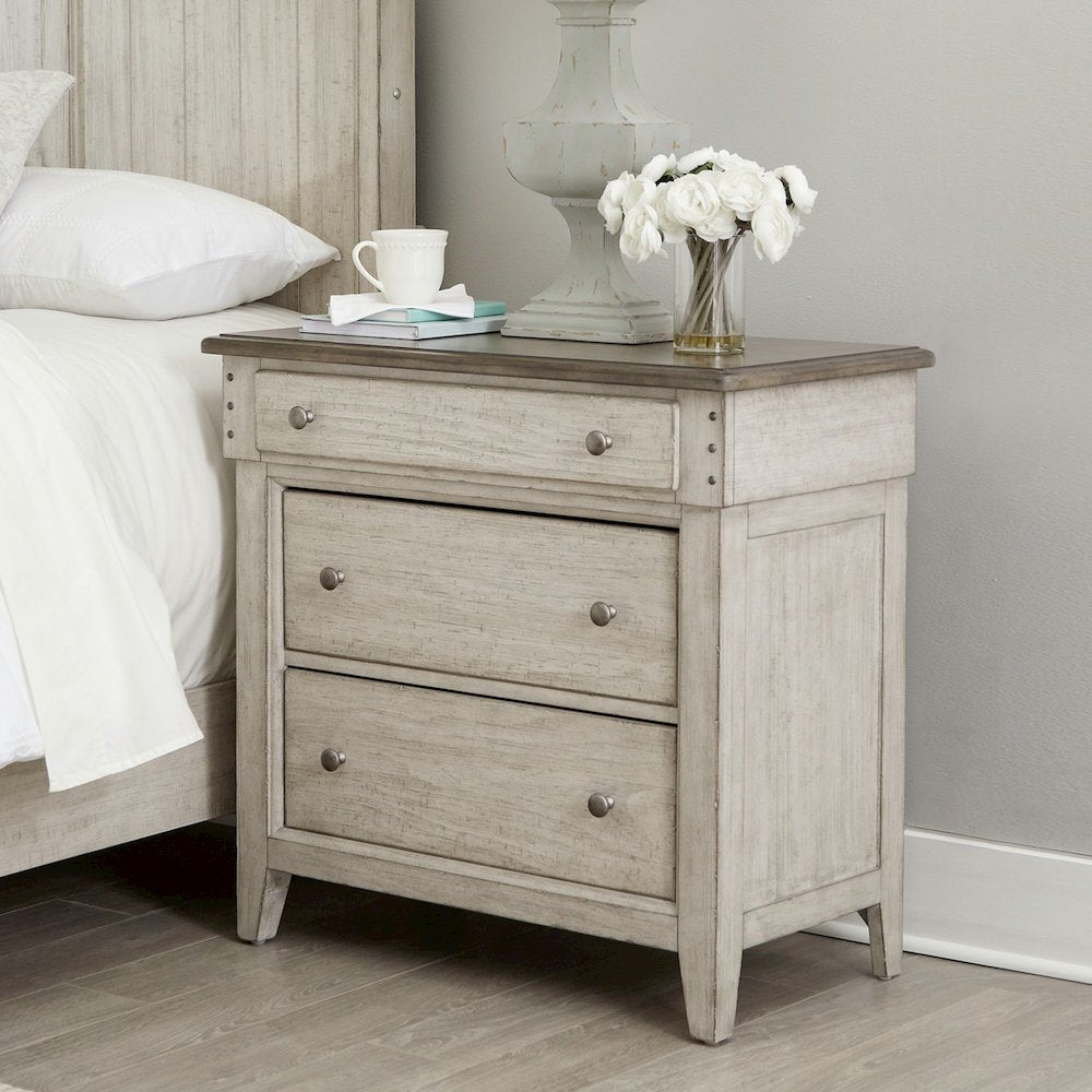 3 Drawer Bedside Chest w/ Charging Station -