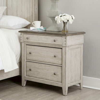 3 Drawer Bedside Chest w/ Charging Station -