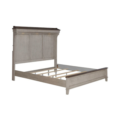 Ivy Hollow California King Mantle Bed - Weathered Linen & Taupe Tops