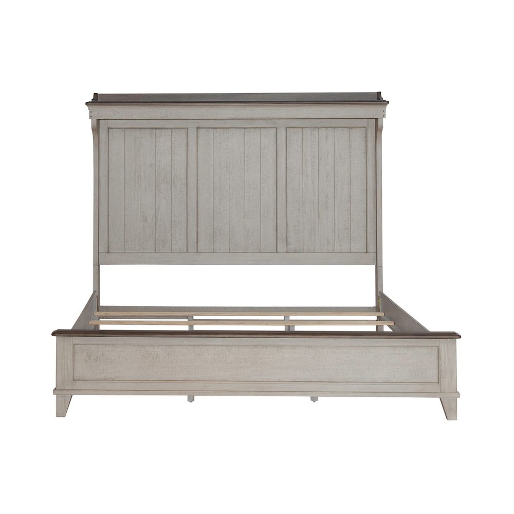 Ivy Hollow California King Mantle Bed - Weathered Linen & Taupe Tops