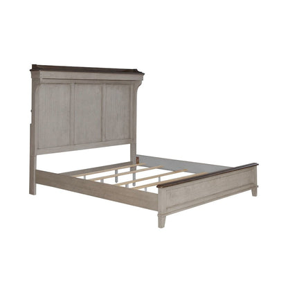 Ivy Hollow California King Mantle Bed - Weathered Linen & Taupe Tops