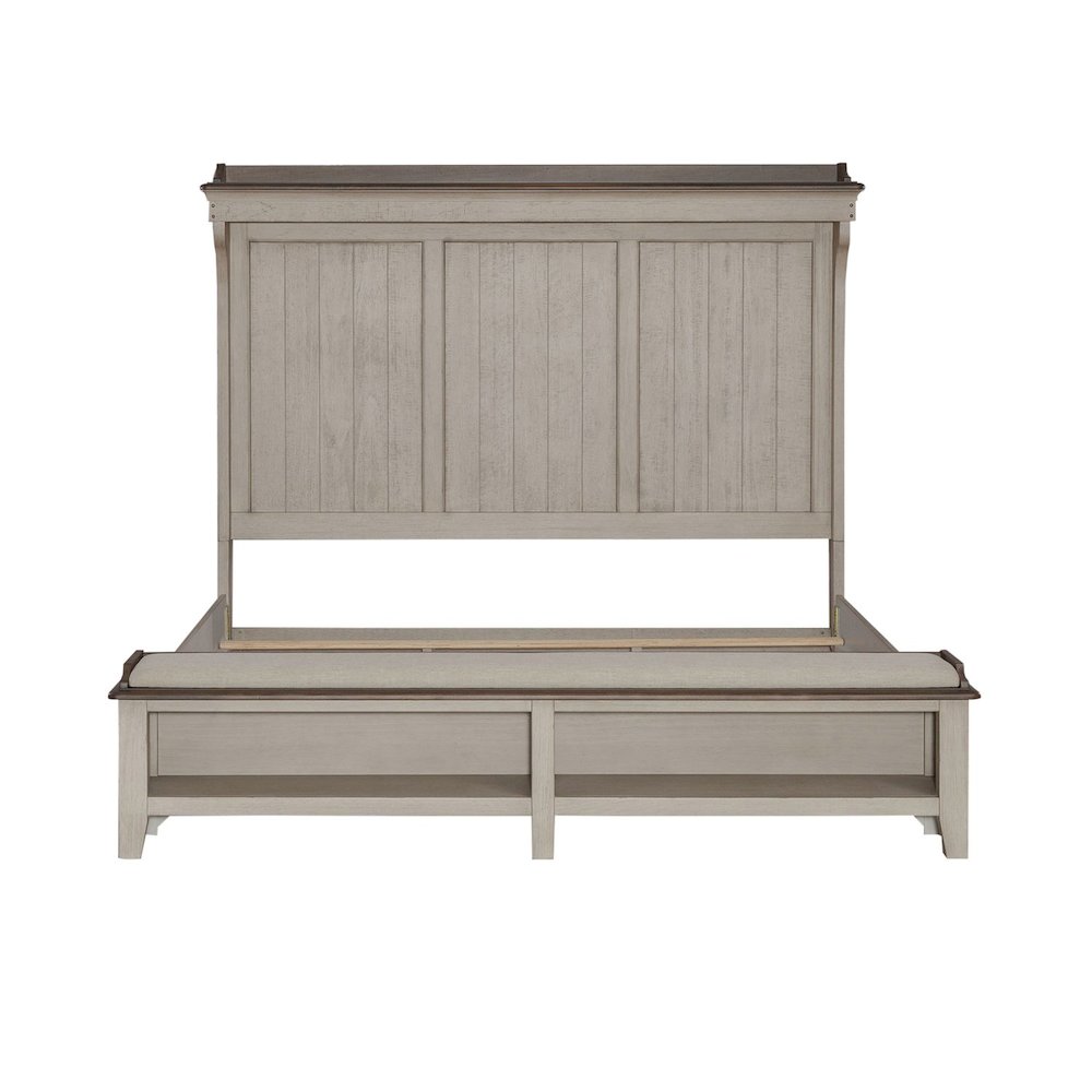 Ivy Hollow California King Mantle Storage Bed - Weathered Linen & Taupe Tops