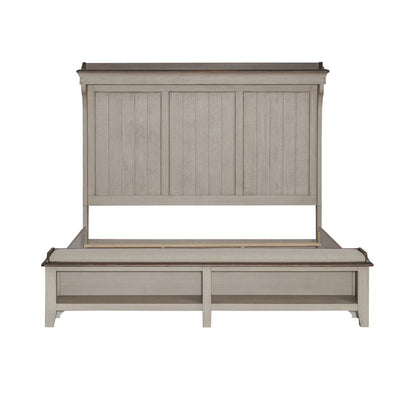 Ivy Hollow California King Mantle Storage Bed - Weathered Linen & Taupe Tops