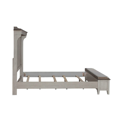 Ivy Hollow California King Mantle Storage Bed - Weathered Linen & Taupe Tops