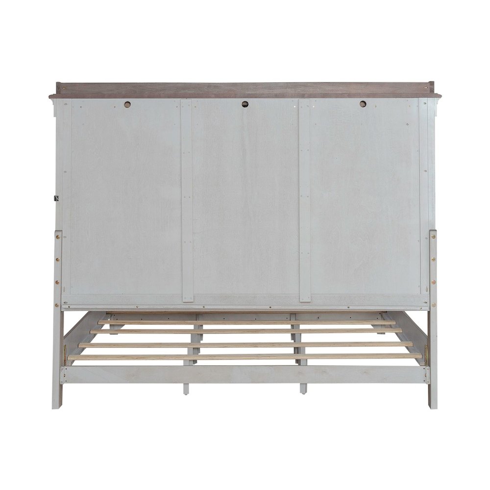 Ivy Hollow California King Mantle Storage Bed - Weathered Linen & Taupe Tops