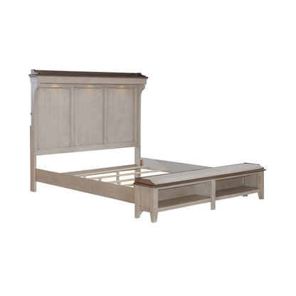 Ivy Hollow California King Mantle Storage Bed - Weathered Linen & Taupe Tops