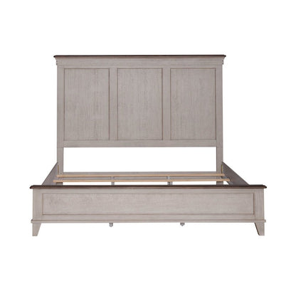 Ivy Hollow California King Panel Bed - Weathered Linen & Taupe Tops