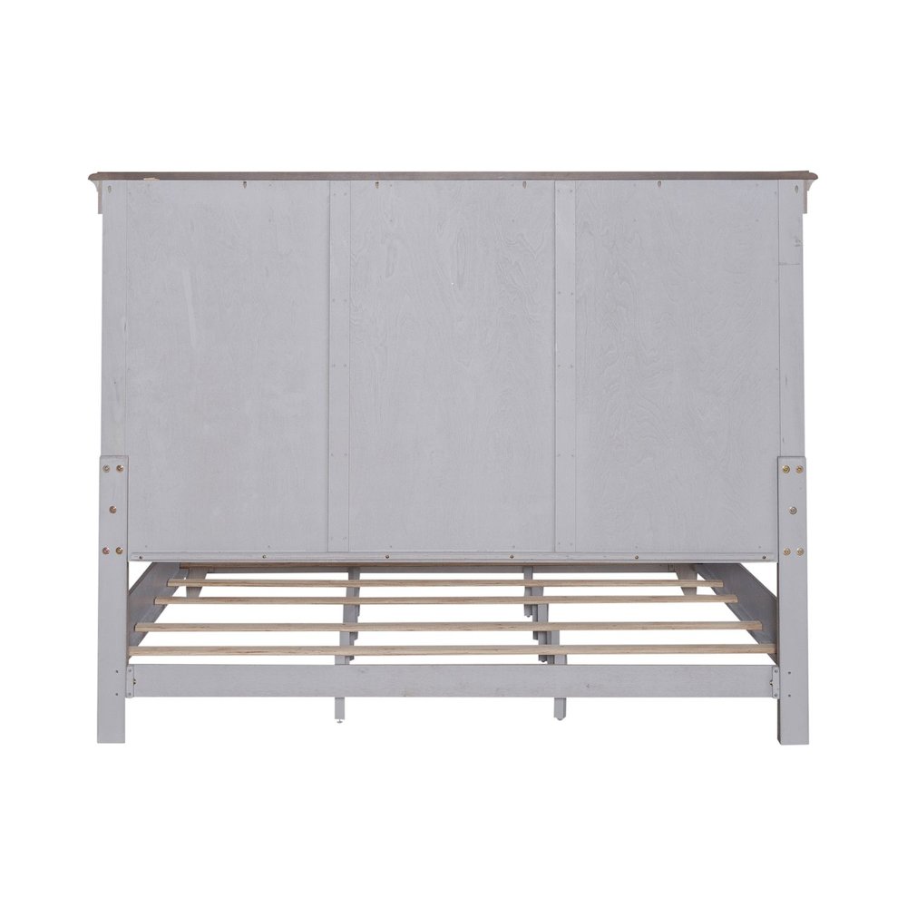 Ivy Hollow California King Panel Bed - Weathered Linen & Taupe Tops