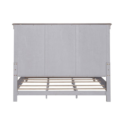 Ivy Hollow California King Panel Bed - Weathered Linen & Taupe Tops