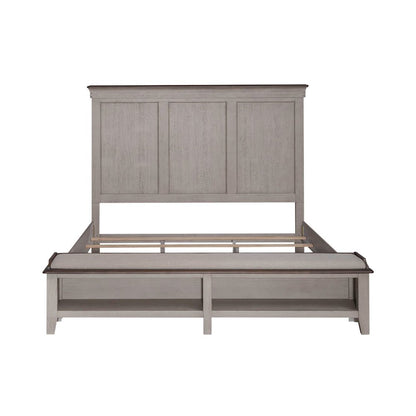 Ivy Hollow California King Storage Bed - Weathered Linen & Taupe Tops
