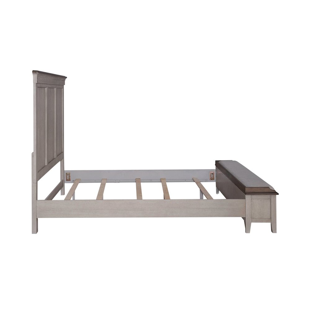 Ivy Hollow California King Storage Bed - Weathered Linen & Taupe Tops