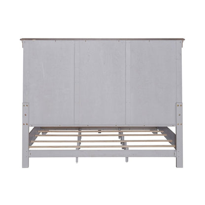 Ivy Hollow California King Storage Bed - Weathered Linen & Taupe Tops