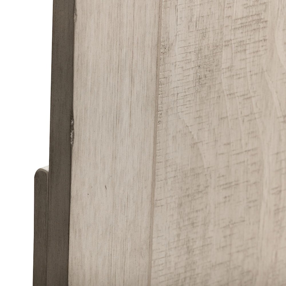 Ivy Hollow Queen Storage Bed in Weathered Linen Finish w/ Dusty Taupe Tops