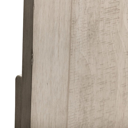 Ivy Hollow Queen Storage Bed in Weathered Linen Finish w/ Dusty Taupe Tops