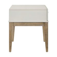 Berkley Square Leg End Table - Linen & Khaki Wood Accents