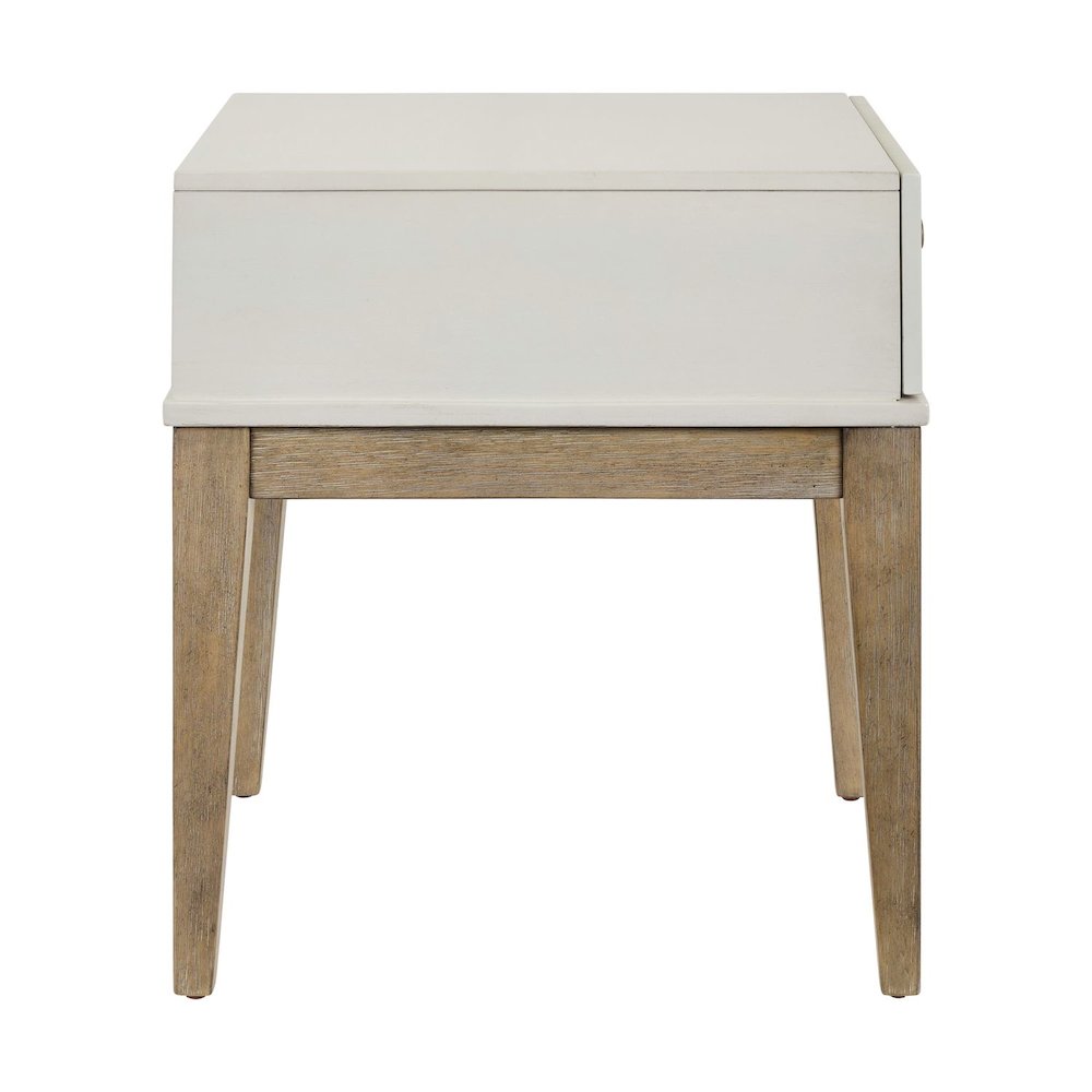Berkley Square Leg End Table - Linen & Khaki Wood Accents