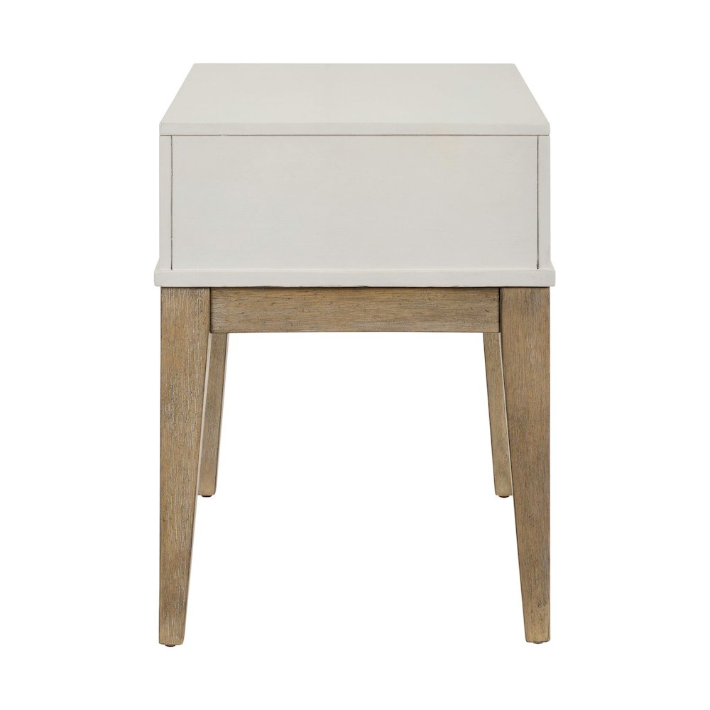 Berkley Square Leg End Table - Linen & Khaki Wood Accents