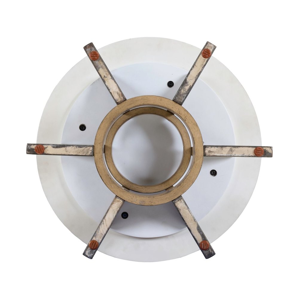 Berkley Round Pedestal End Table - Linen & Khaki Wood Accents