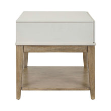 Berkley Square Leg Chairside Table - Linen & Khaki Wood Accents