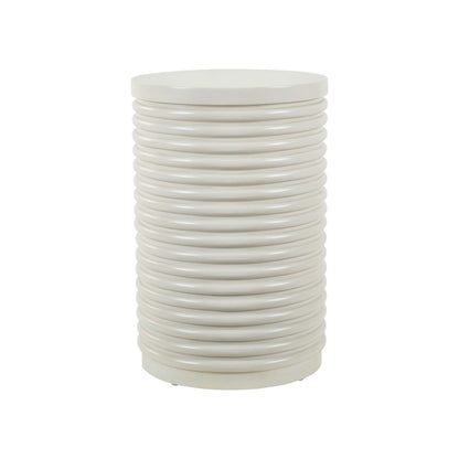 Berkley Round Chairside Table - Linen & Khaki Wood Accents