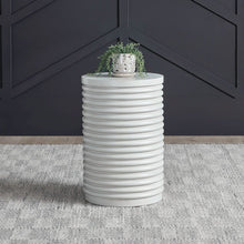 Berkley Round Chairside Table - Linen & Khaki Wood Accents