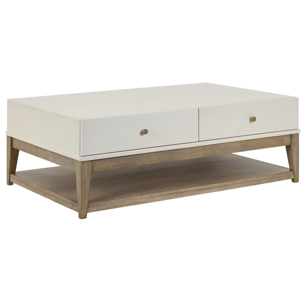 Berkley 3 Piece Table Set - Rectangular Cocktail, 2 End Tables, Linen & Khaki