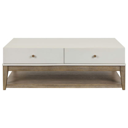 Berkley 3 Piece Table Set - Rectangular Cocktail, 2 End Tables, Linen & Khaki