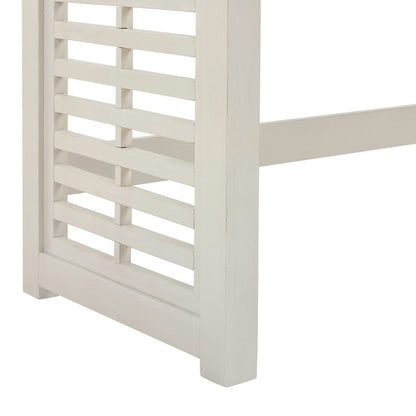 Berkley Sofa Bar Console Table, USB Charging Station - Linen & Khaki Wood