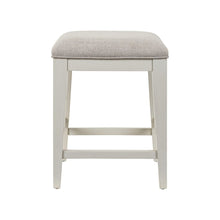 Berkley Square Upholstered Console Stool - Linen & Khaki Wood Frame