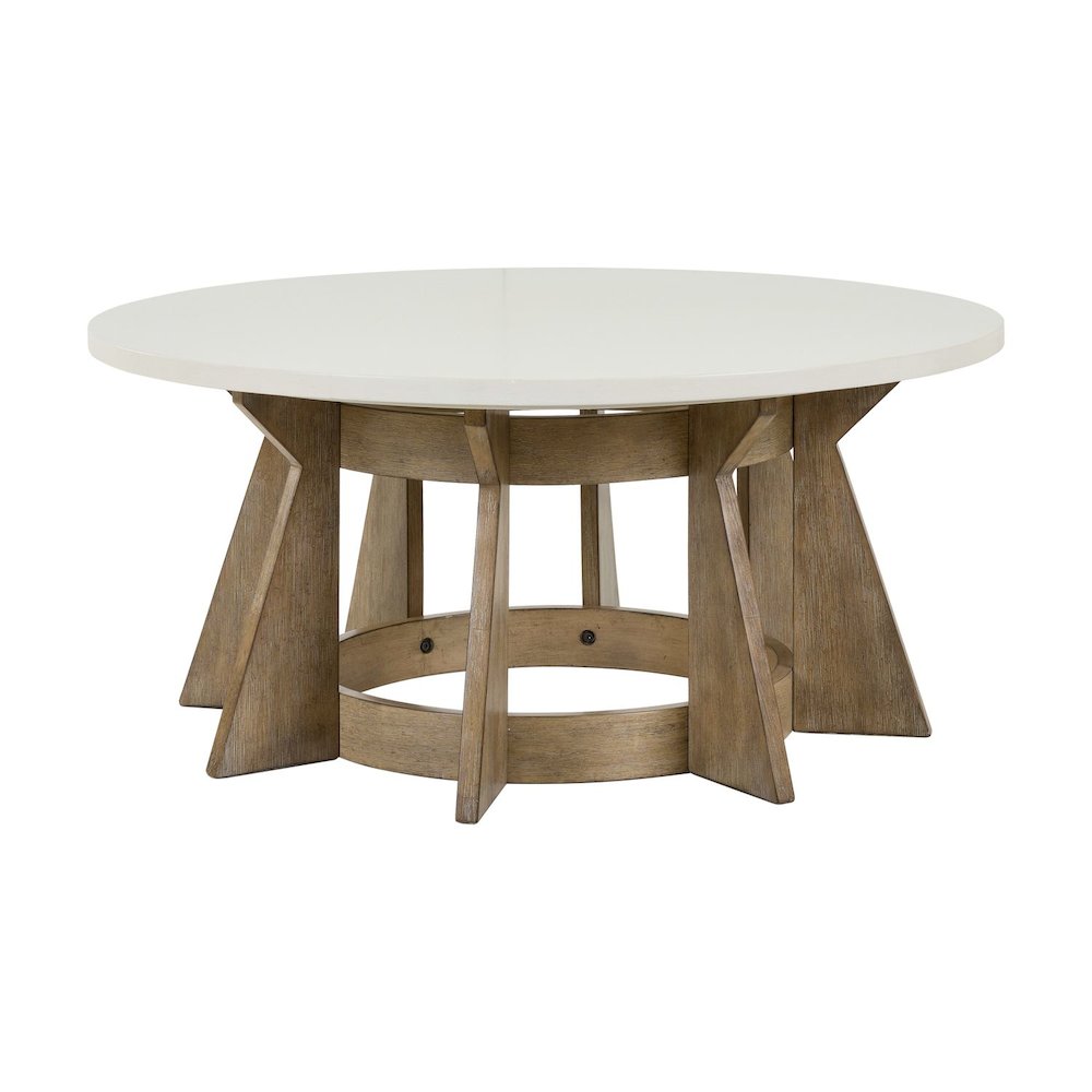 Berkley Opt 3 Piece Table Set - Round Pedestal Cocktail, 2 End Tables, Khaki