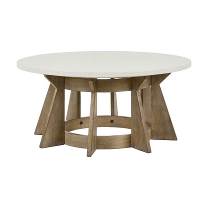 Berkley Opt 3 Piece Table Set - Round Pedestal Cocktail, 2 End Tables, Khaki