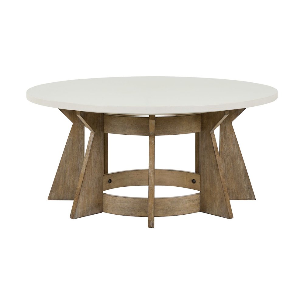 Berkley Opt 3 Piece Table Set - Round Pedestal Cocktail, 2 End Tables, Khaki