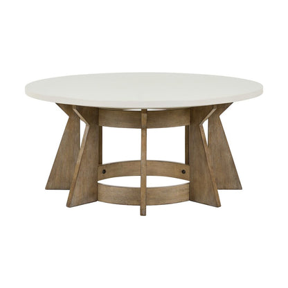 Berkley Opt 3 Piece Table Set - Round Pedestal Cocktail, 2 End Tables, Khaki