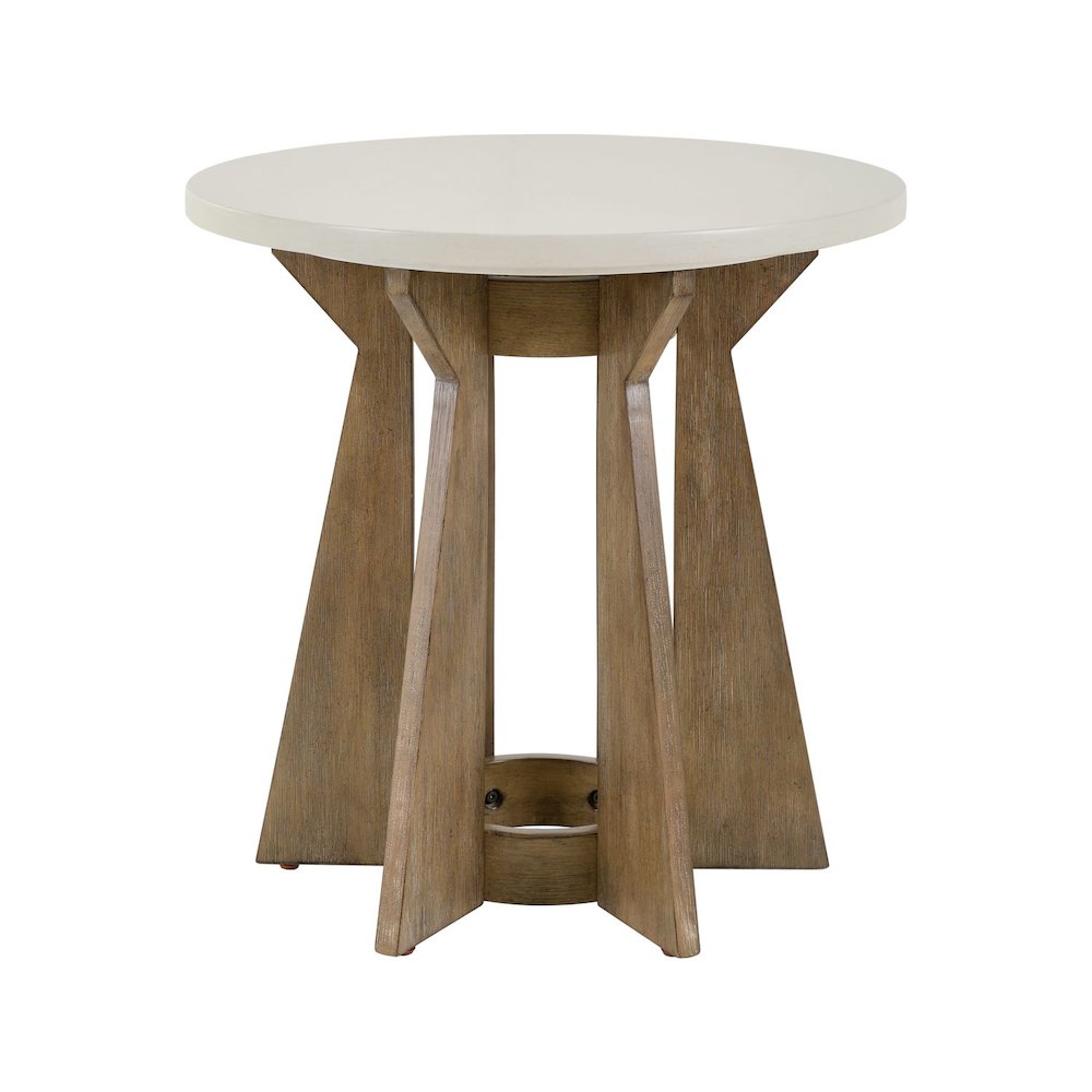 Berkley Opt 3 Piece Table Set - Round Pedestal Cocktail, 2 End Tables, Khaki